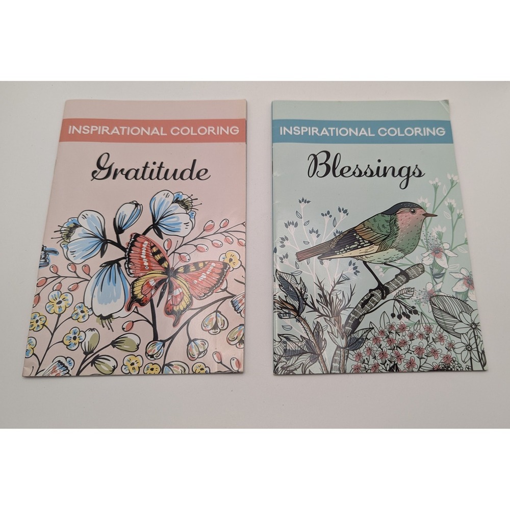 New Seasons Inspirational Coloring Book Set 2 Gratitude Blessings 30 Images Each